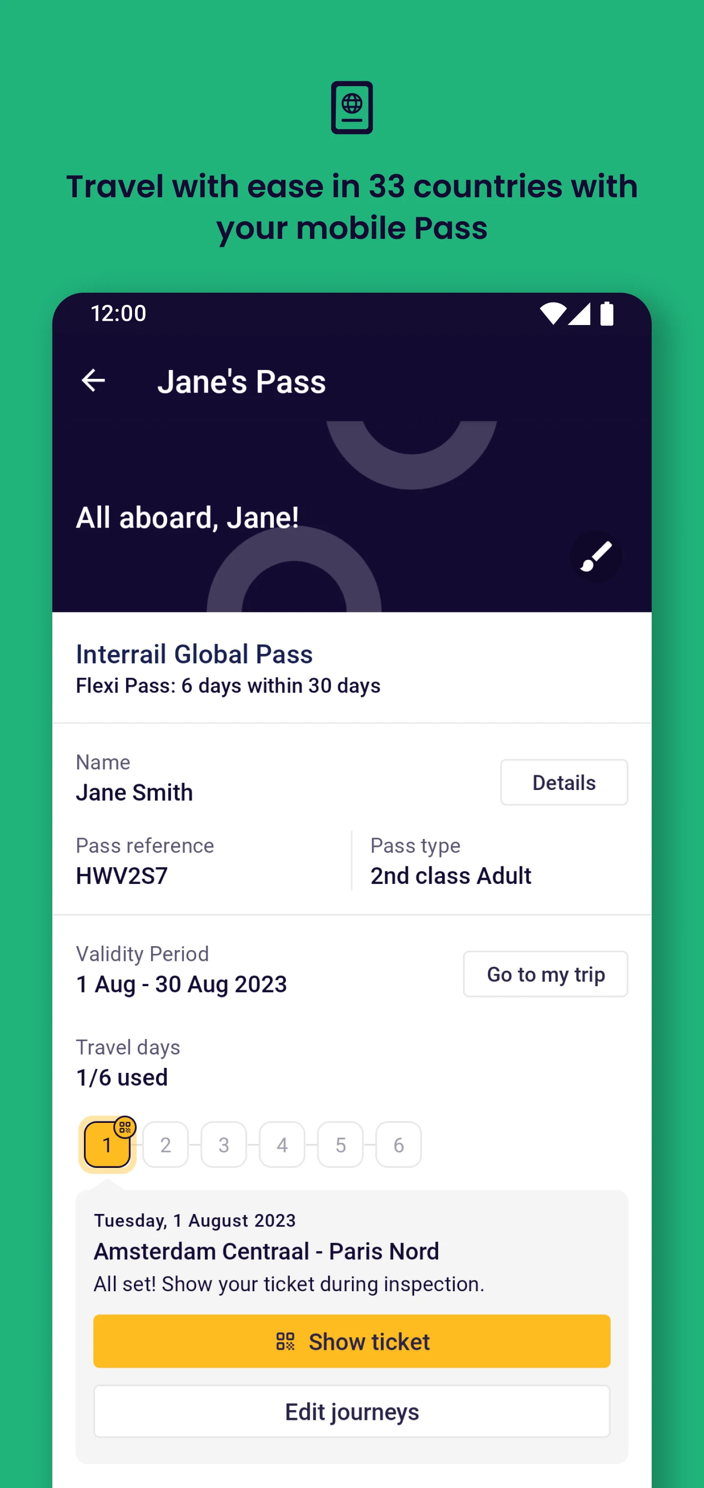 Interrail Rail Planner screenshot
